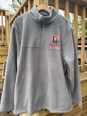 Ohio State Buckeyes Gray Quarter-Zip Fleece Pullover